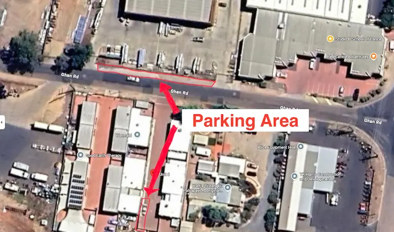 Alice Springs clinic parking area