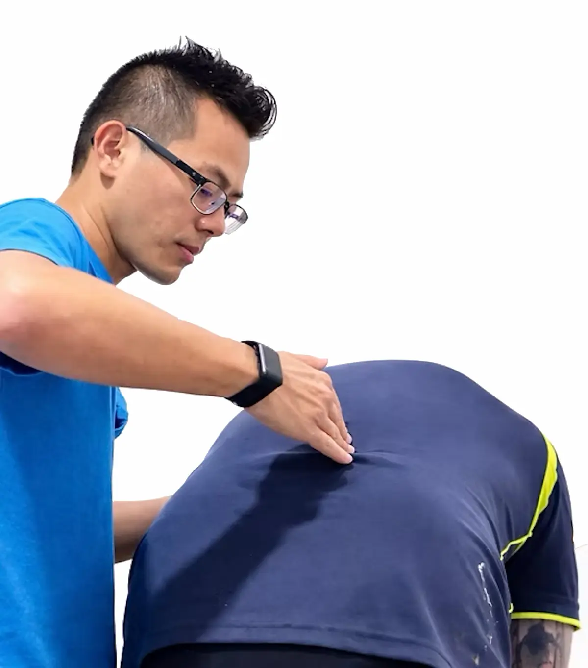 Hill Yang conducting clinical assessment at Heal Young Massage, Varsity Lakes Gold Coast